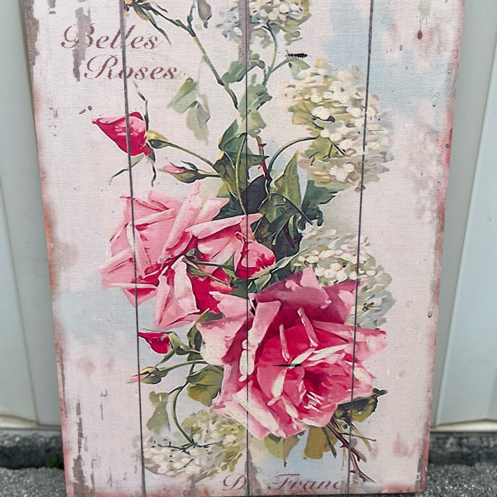French Rose Vintage Style wall decor